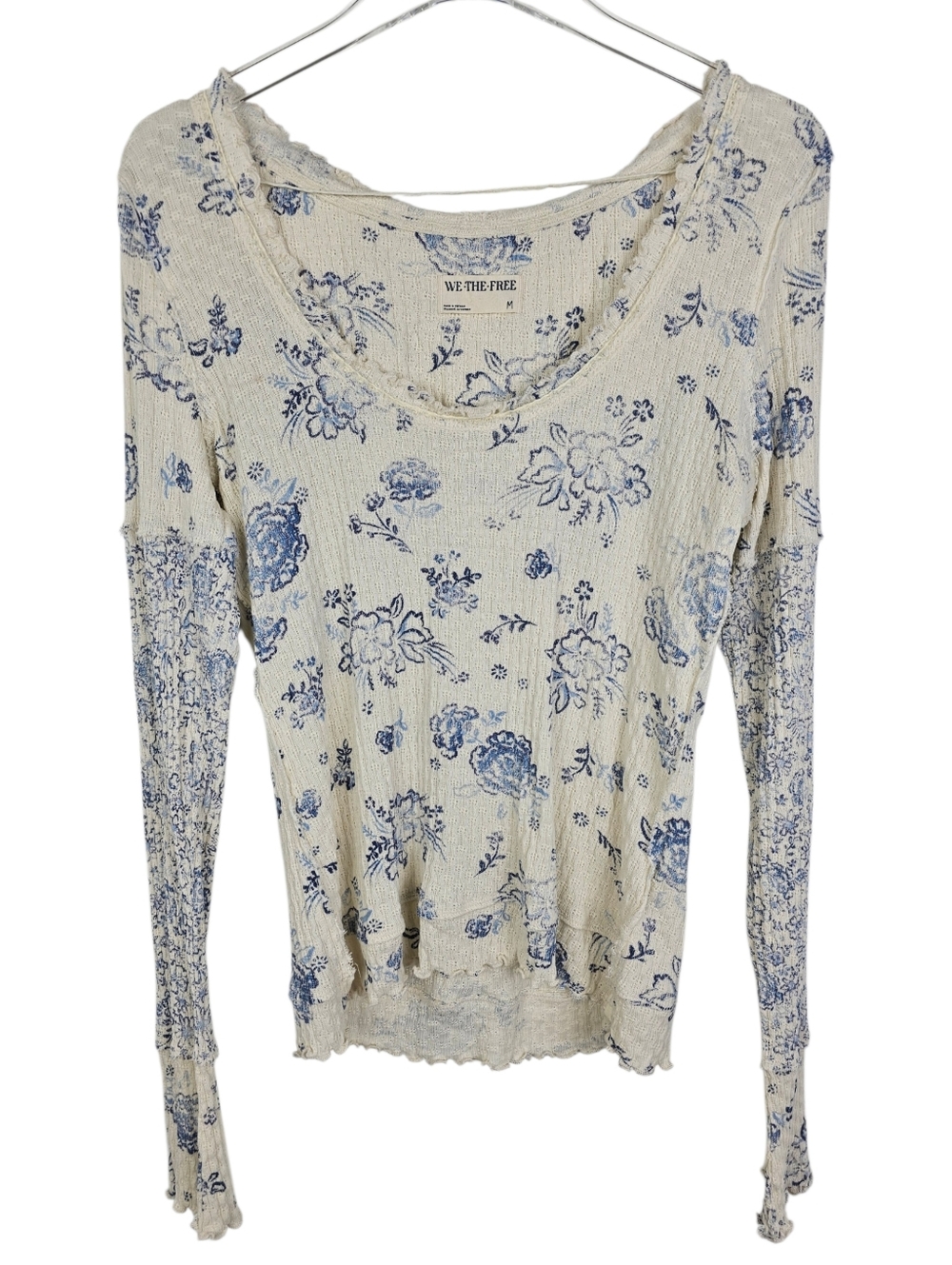 Free People Clover Printed Thermal Top Ivory Combo NWT - Picture 3 of 12